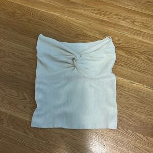 Twist front cream sweater tube top